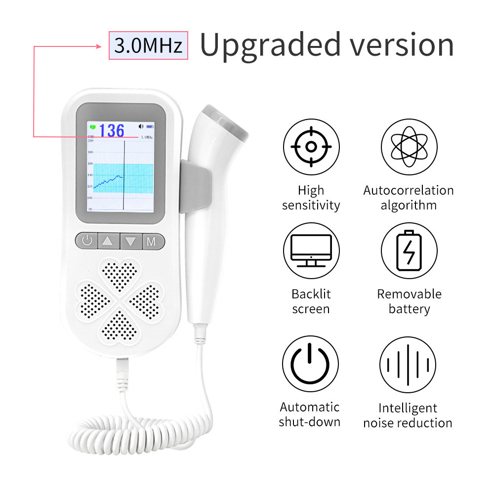 Doppler fetal heart rate monitoring instrument, English packaging, portable for home use, fetal heart rate for pregnant women details Picture