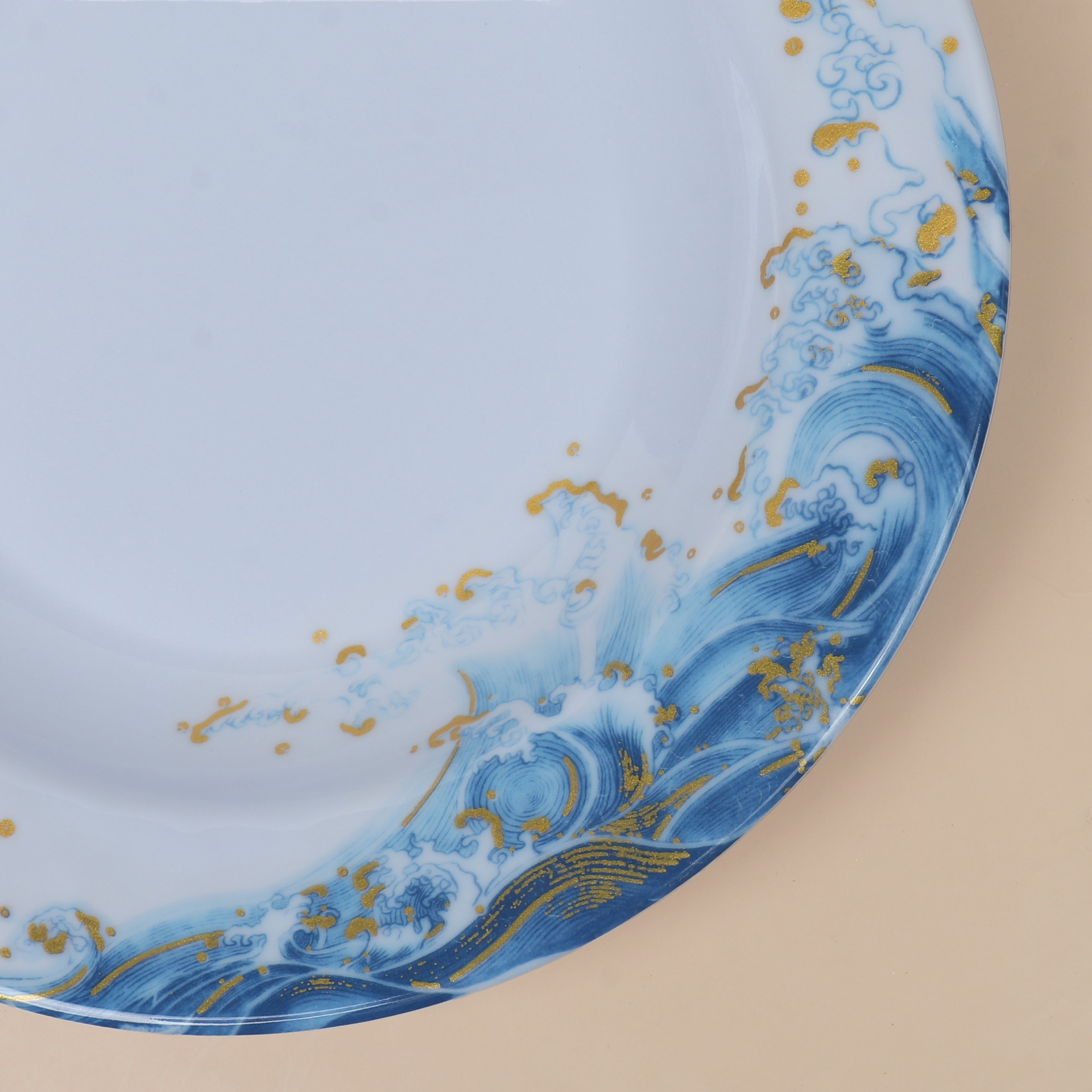 Melamine tableware, melamine plates, round corrugated plates, white printed plates, imitation porcelain plates, 5 inches and 6 inches details Picture
