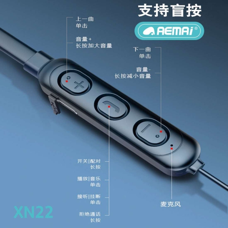 New cross-border wireless Bluetooth headphones, neckband stereo noise-cancelling universal sports headphones, ultra-long battery life headphones details Picture