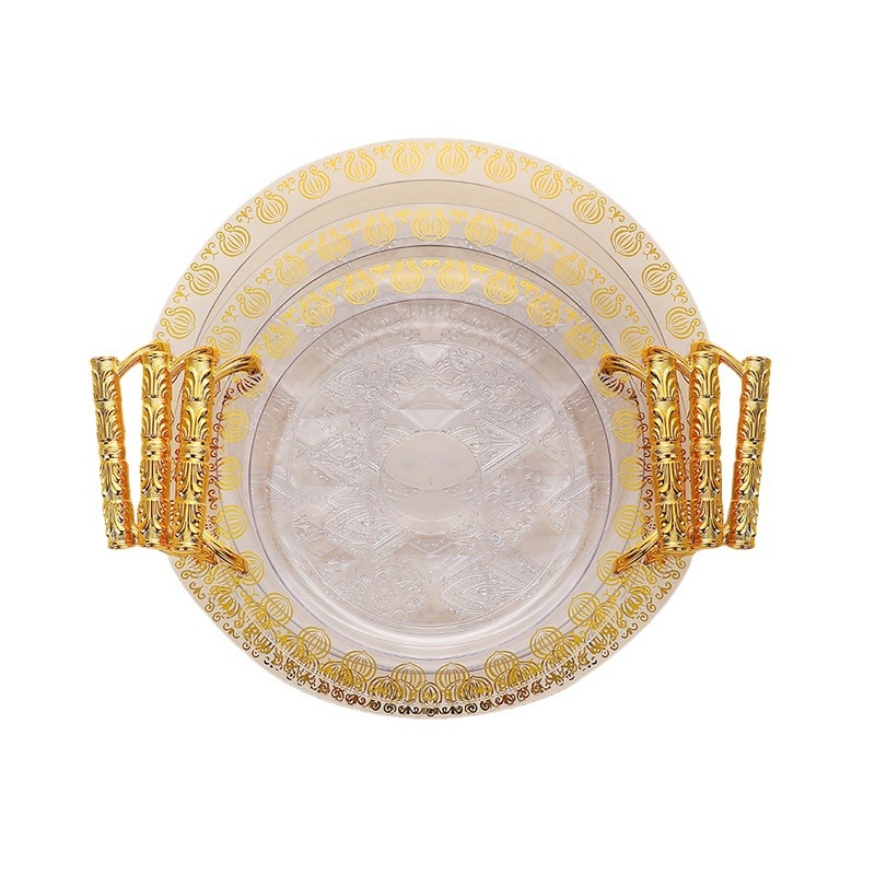 Foreign trade cross-border light luxury high-end tray, fruit plate, dried fruit candy plate, tableware, plastic PET, living room household Item Picture