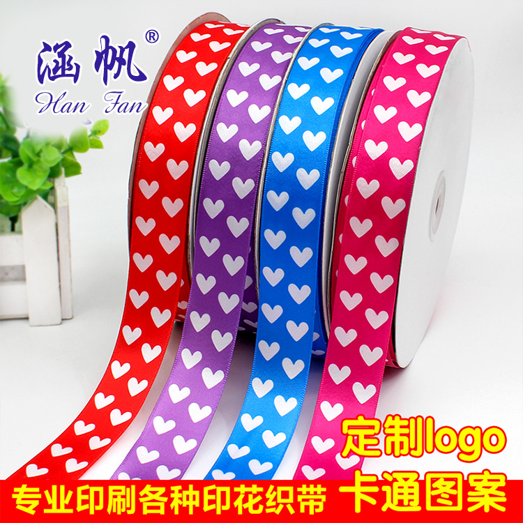 Customized heat transfer printing ribbons, various patterned ribbons, polyester ribbons, printed gift packaging straps Specification image