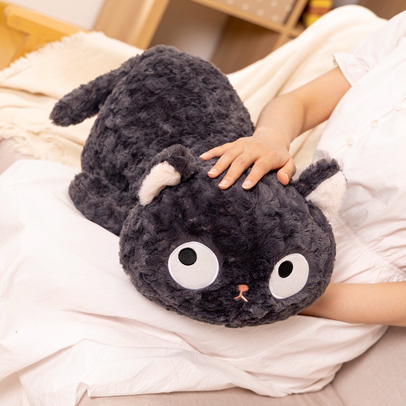 Lazy style little cat plush toy, the same style as Xiaohongshu, the proud and cute meow Meow doll pillow, a girl holding a sleeping doll Specification image