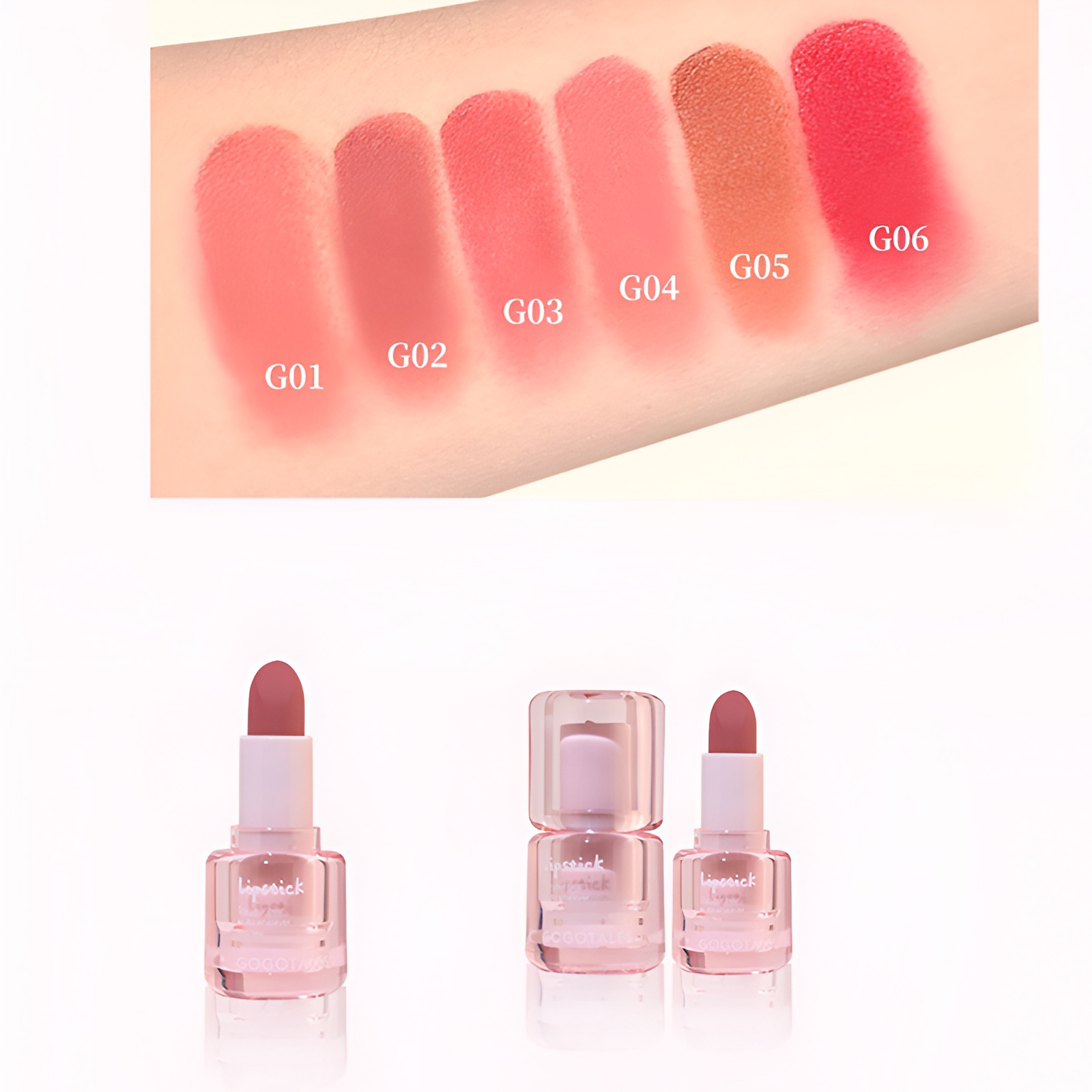 Velvet matte nude lipstick moisturizing makeup, neutral nude color Specification image