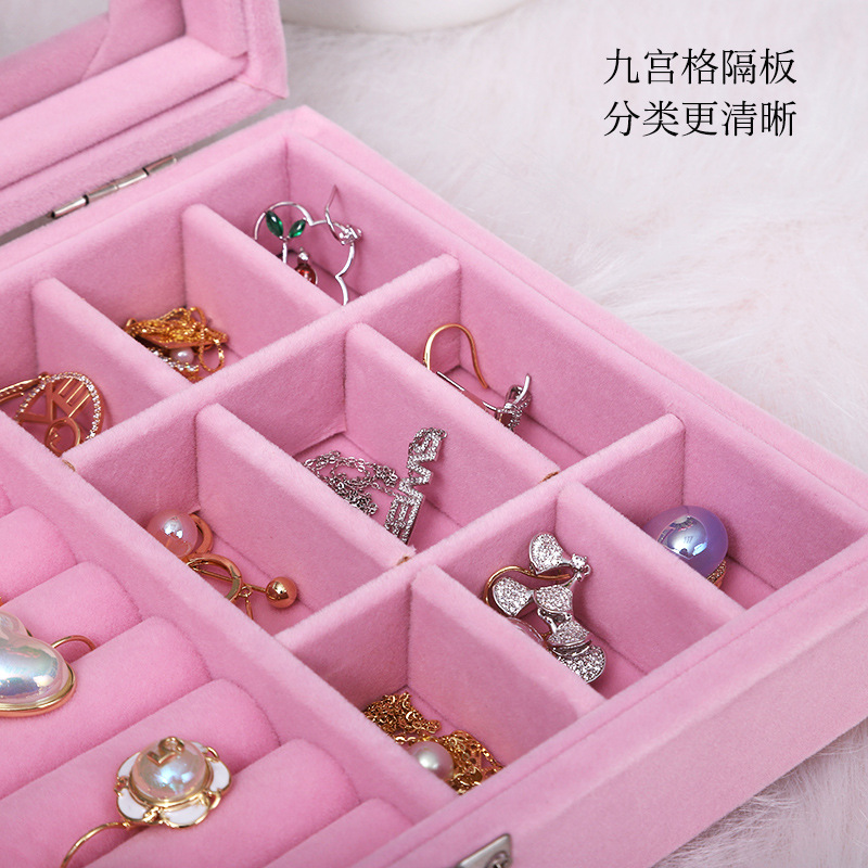 首饰盒/绒布收纳盒/首饰盒绒布/首饰塑料盒/耳环盒细节图