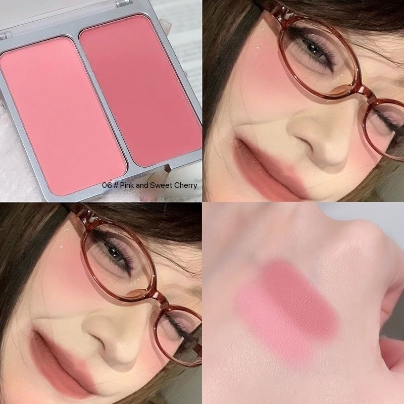 High color rendering two-color color-changing matte powder blush palette, waterproof and long-lasting facial blush makeup factory wholesale Application Scenario