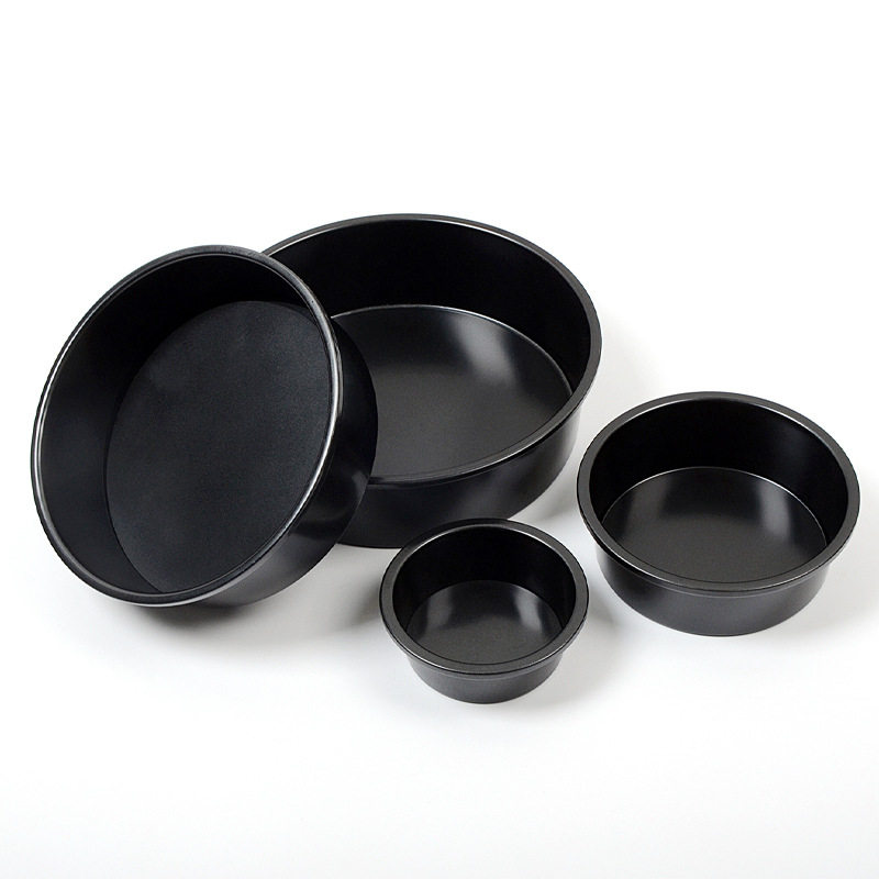 Non-stick black 8-inch carbon steel live base cake mold, 6-inch round cake mold, gold 10-inch household baking utensils details Picture