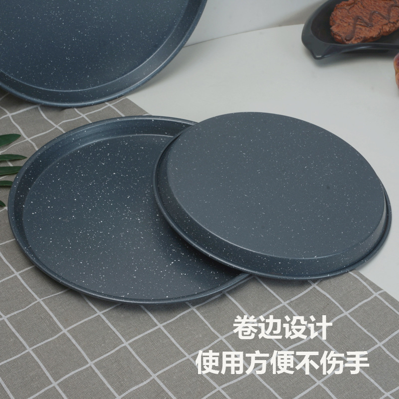 Thickened pizza pan 9/10/11/12/14-inch carbon steel pizza baking pan round non-stick baking pizza pan details Picture