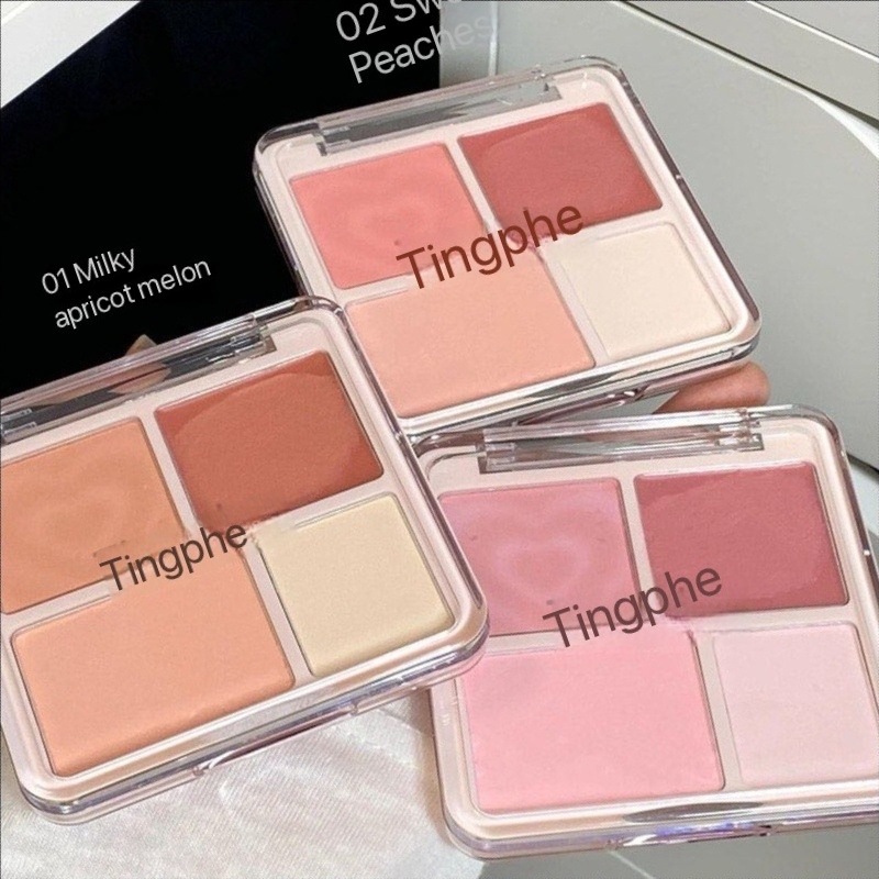 High-quality waterproof multi-purpose blush highlighter palette, natural contour cream, high color rendering, soft and long-lasting