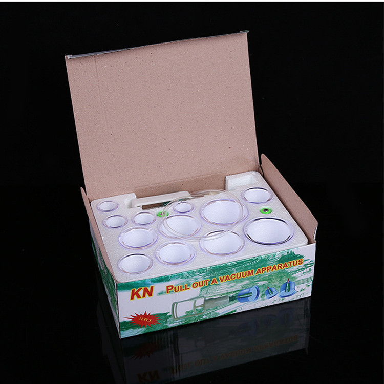 English household cupping device, vacuum suction type, thickened explosion-proof ABS plastic material, 12-can cupping Specification image