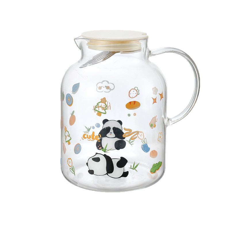 玻璃壶/玻璃水壶/玻璃凉水壶/琉璃果汁缸/条纹壶白底实物图