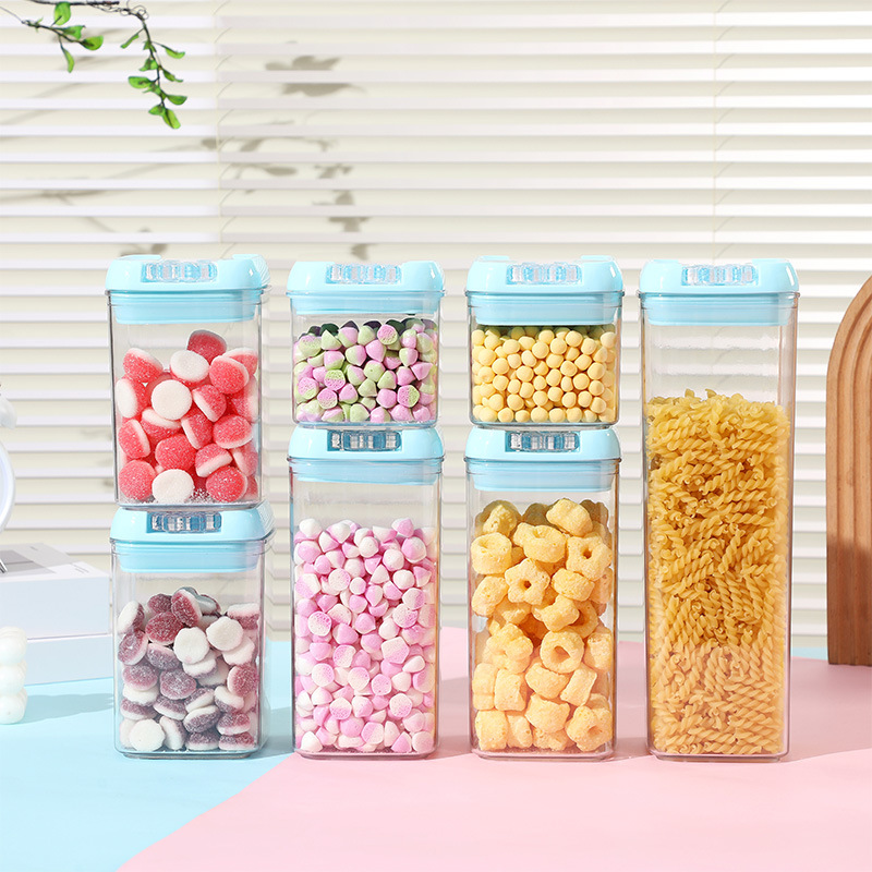 Sealed multi-grain cans for kitchen storage, food-grade dry goods, transparent plastic cans, snack storage, tea cans