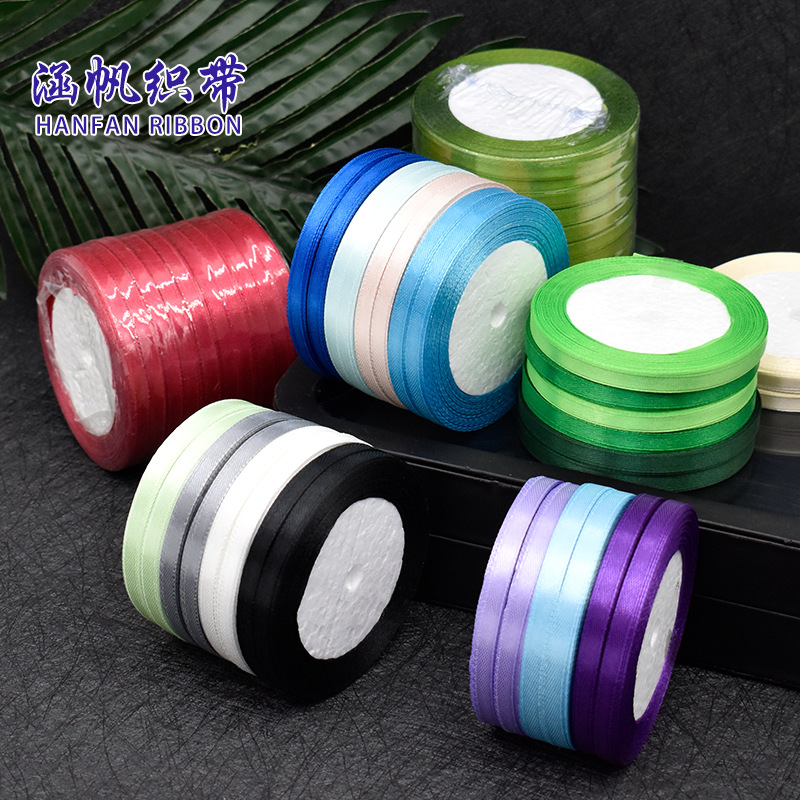 Ribbon Cross-border exclusive 0.6cm wide ribbon flower cake gift box decoration ribbon Valentine's Christmas ribbon Specification image