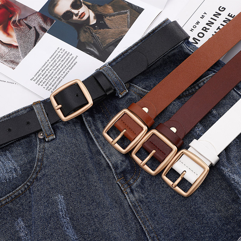 Ladies' pin buckle belts, simple and versatile Korean retro chic belts, female student decorative jeans belts wholesale