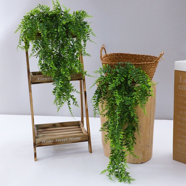Wholesale simulation bunches, wall-hung vines, green plants, ferns, artificial green plants, vine hanging baskets, vases, decorative green plants Specification image