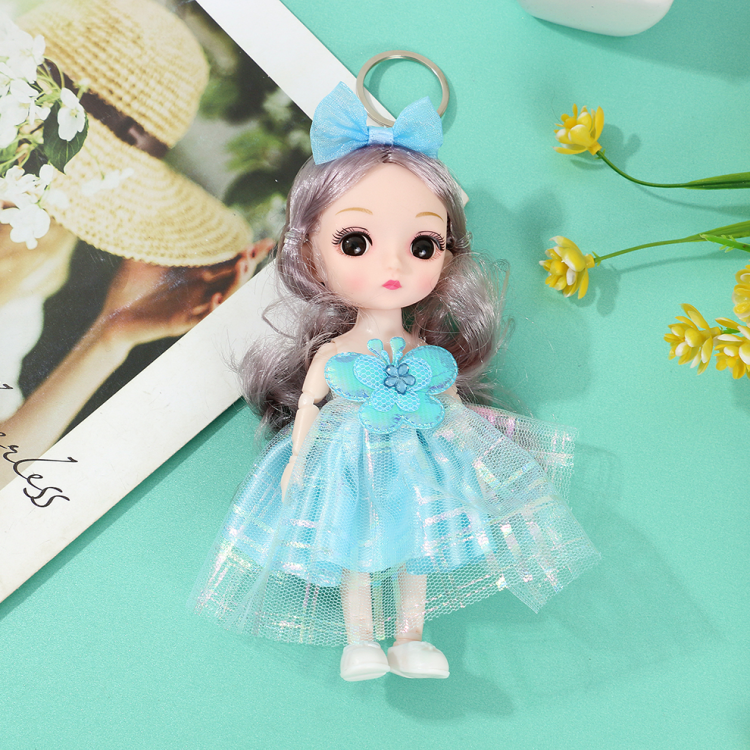 17 cm cartoon Barbie doll keychain, cute, trendy and exquisite girl doll princess toy doll bag pendant Specification image