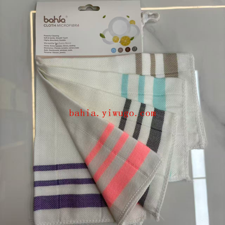 5 pieces of 30*30cm double-layer striped dishcloths, kitchen dishcloths, degreasing and cleaning cloths bahia Application Scenario