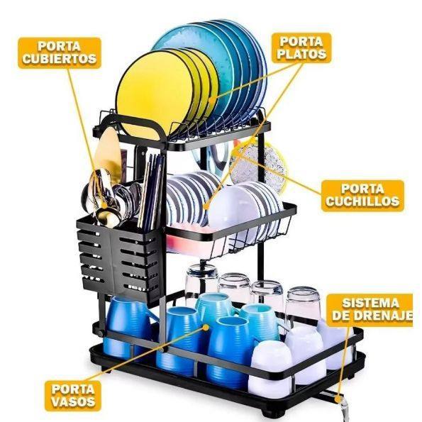 Cross-border kitchen dish rack, countertop, multi-layer storage rack, thickened multi-functional chopstick holder, cup rack, plate and bowl draining rack details Picture