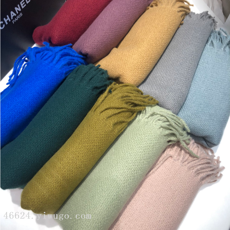 Cross-border scarf wholesale e-commerce live streaming supply chain supply 39 monochrome series, plain Oreo details Picture