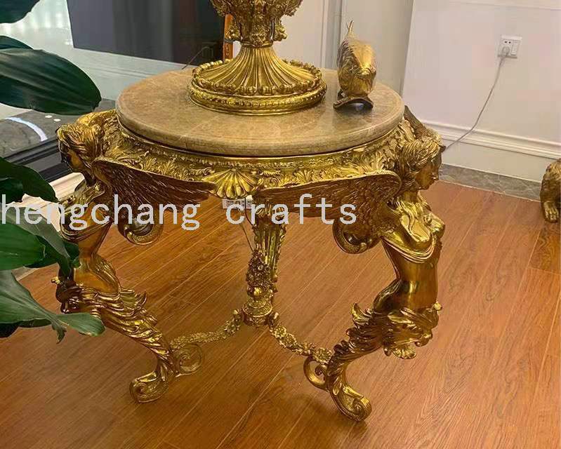 新欧式豪华铜大理石雕边角桌产品图
