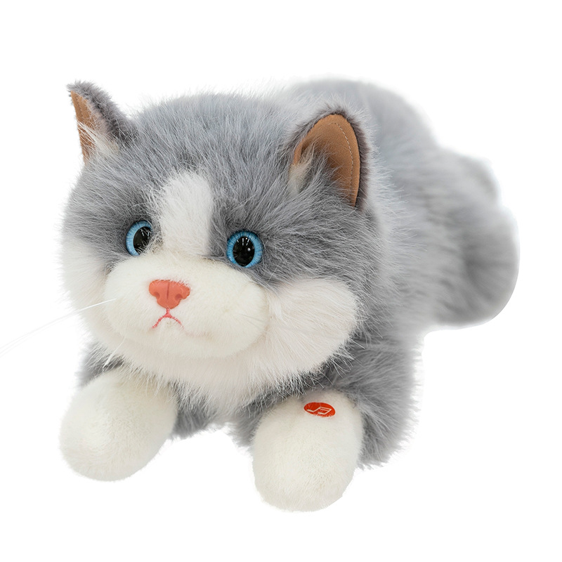 Cross-border best-selling simulation event called stuffed cat dolls, plush toys, cute little cat figurines and dolls details Picture