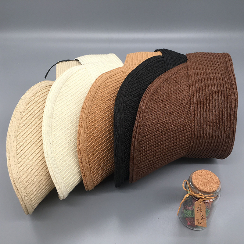 Korean foldable open-top sun hat for summer sun protection, outdoor beach UV protection, ladies