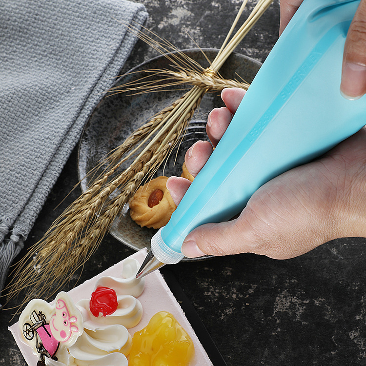 Silicone piping bag, transparent, cream bag supplies, baking tools, piping gun, piping nozzle set, and seam sealing Specification image