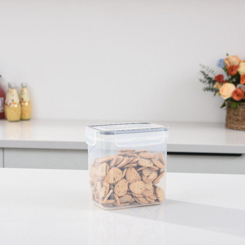 Food-grade PP moisture-proof and fresh-keeping plastic cans for grains and cereals, transparent kitchen snack storage cans with LIDS Application Scenario
