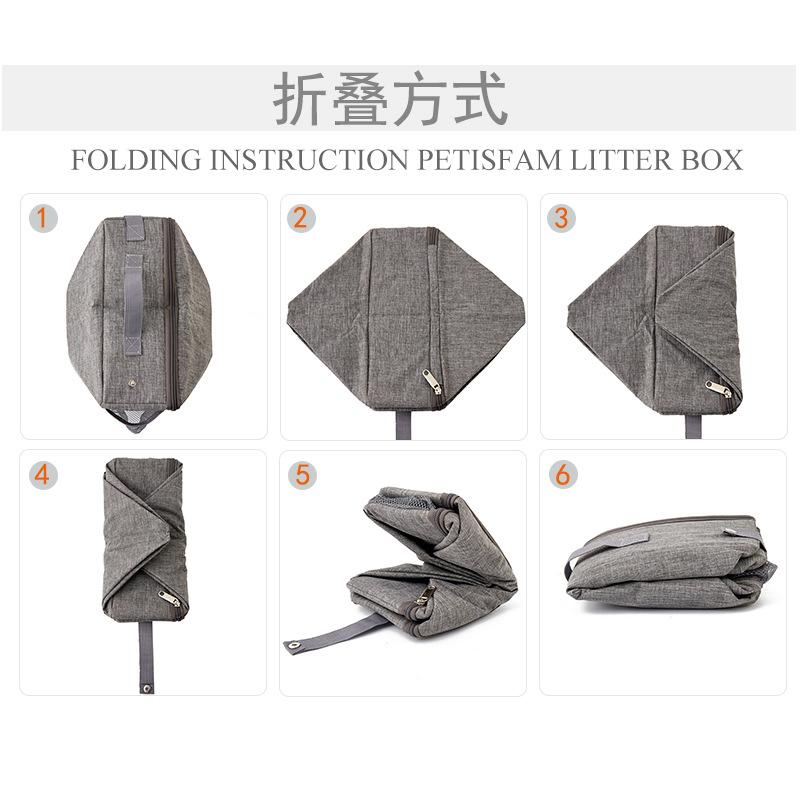 PETISFAM smart cat litter box with bag folding, large capacity deodorizing cat litter box, cat products
