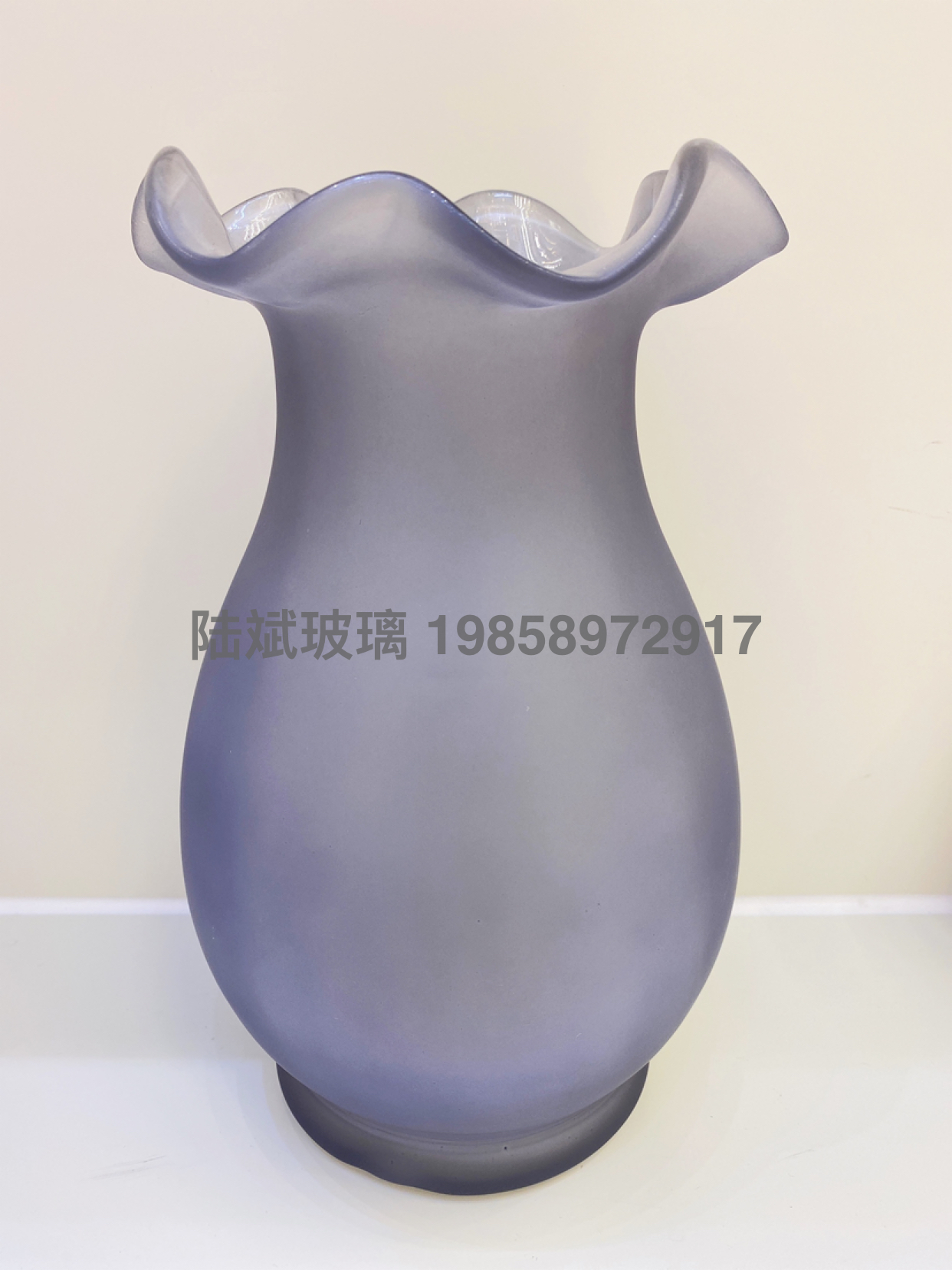 苁简约欧式风格玻璃花瓶 磨砂大肚花瓶水培花器现代家居装饰