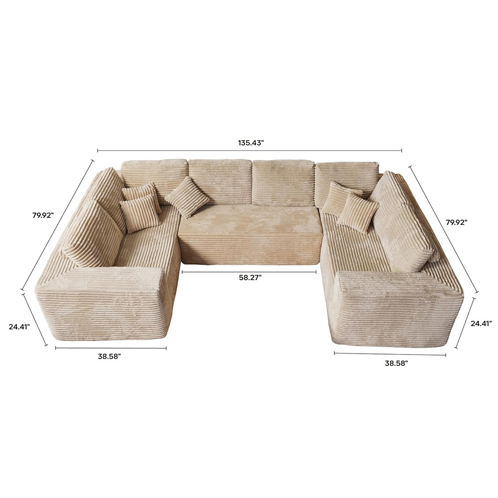The cross-border Nordic-style simple living room large sofa can be spliced and combined into one multi-purpose vacuum compressed wide-body sofa Specification image