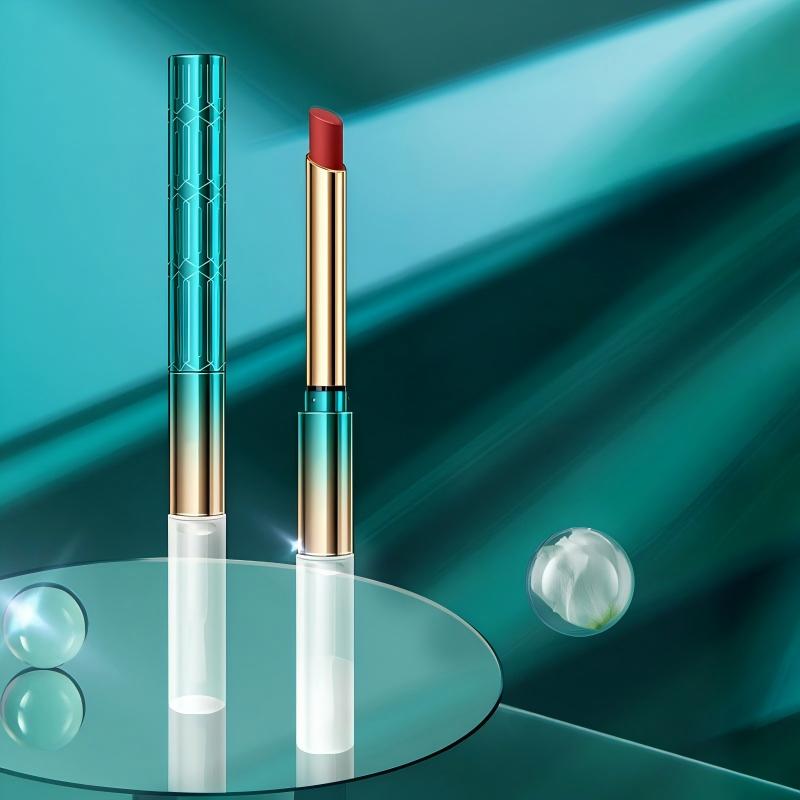 High-quality OEM/ODM factory custom wholesale small-batch custom lipstick pens, luxurious gradient engraved matte lipstick sticks, waterproof and long-lasting details Picture