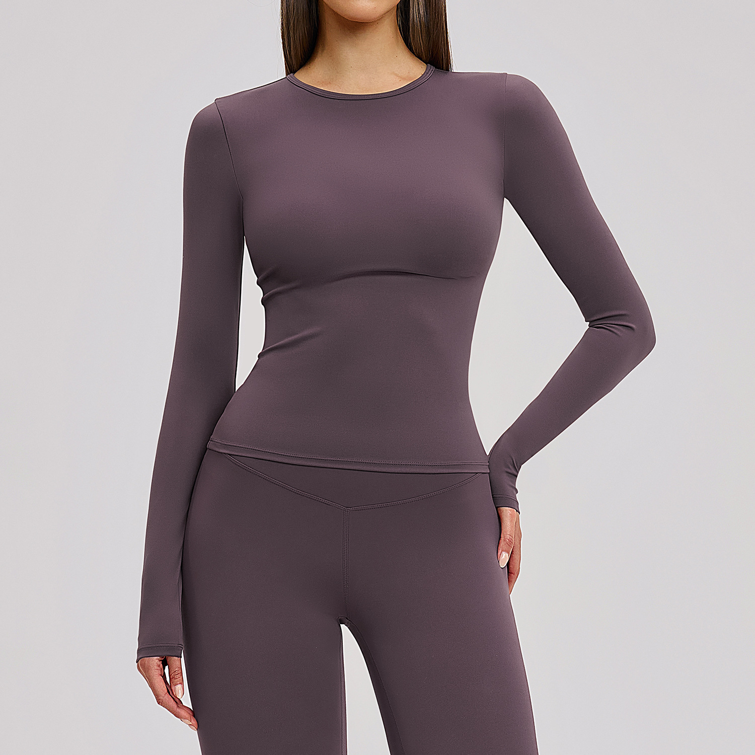 ارتداء ملابس طويلة الأكمام طويلة اليوغا عالية الكثافة Specification image
