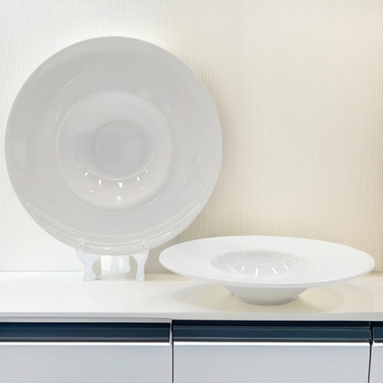 White melamine platter tableware, porcelain plate, dinner plate 12-piece home set Item Picture