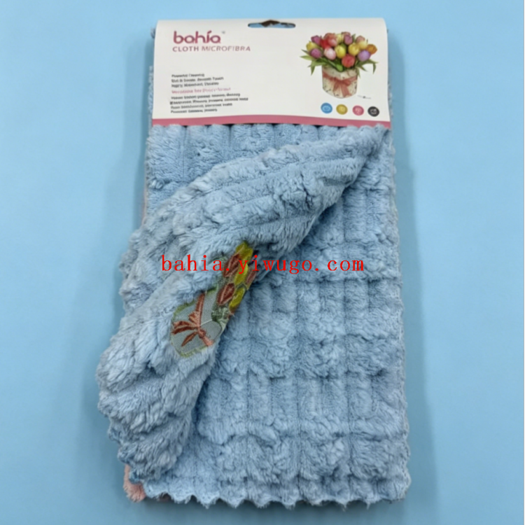 Embroidered bouquet towel, household kitchen absorbent and stain-removing cloth, plain lace cleaning towel promotion