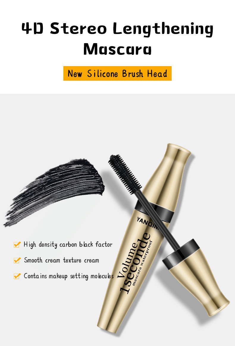 Waterproof mascara - Curl and thicken waterproof and sweat-proof 3D gold tube mascara Specification image