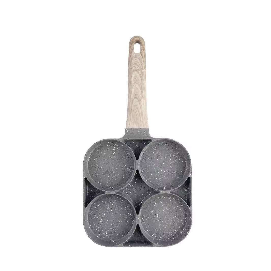 XY105 Egg burger pan, a household egg frying pan with a non-stick bottom, a four-hole breakfast frying pan, and a die-cast flat bottom details Picture