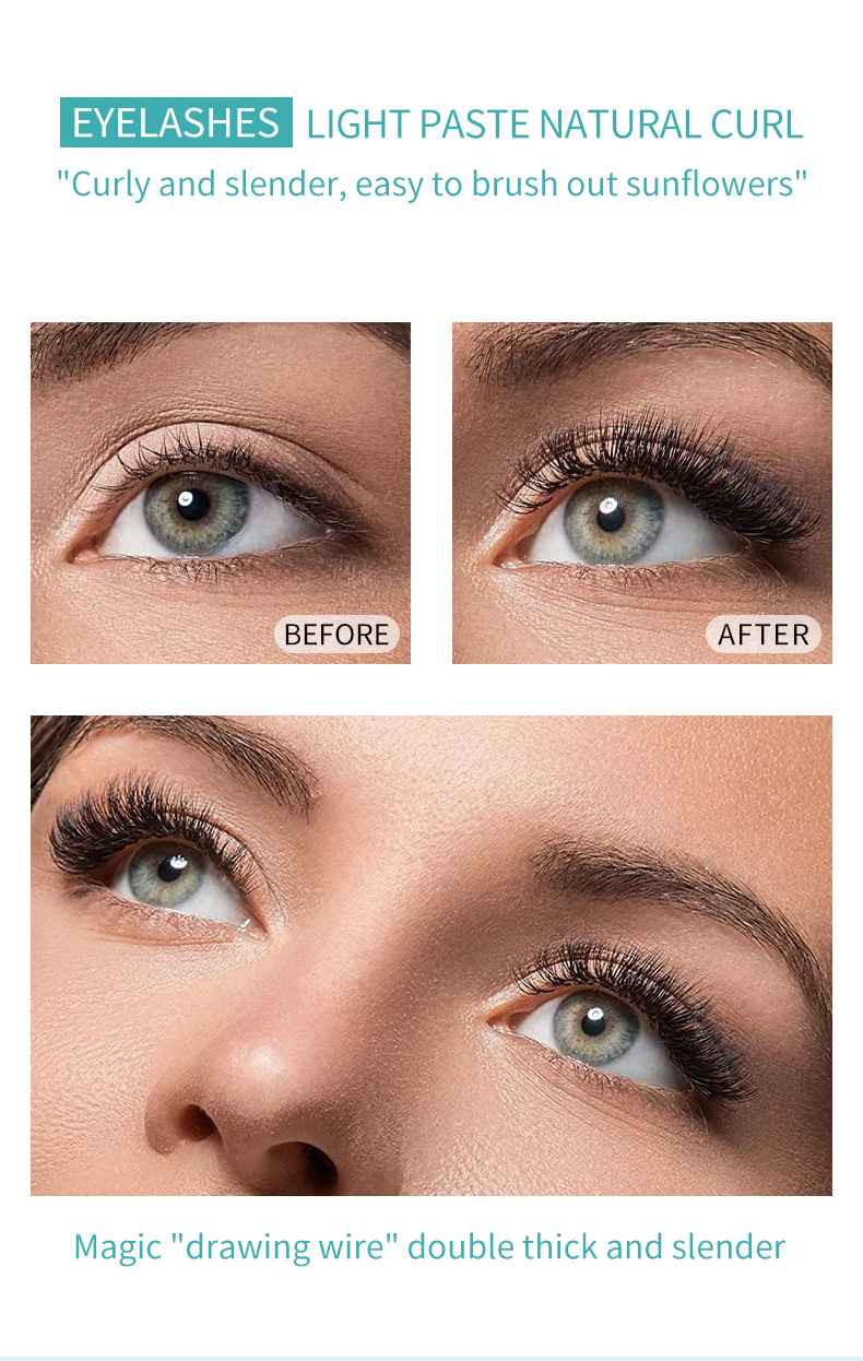 Fine curly ultra-fine silicone small brush head, waterproof and stain-free 4D effect eyelash mascara Item Picture