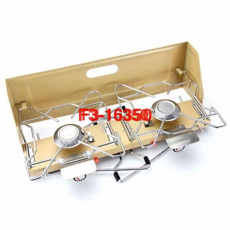 Outdoor camping portable double-head gas stove family picnic outdoor gas stove PORTABLEGASstove. Source factory Source factory details Picture