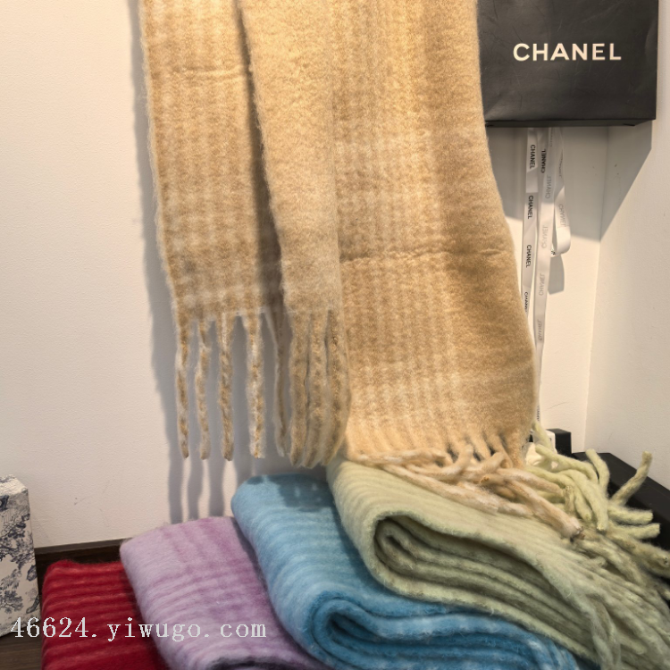 The Monet Garden series fresh checkered thick beard is in high demand in the wholesale e-commerce live-streaming supply chain of in-stock scarves Specification image