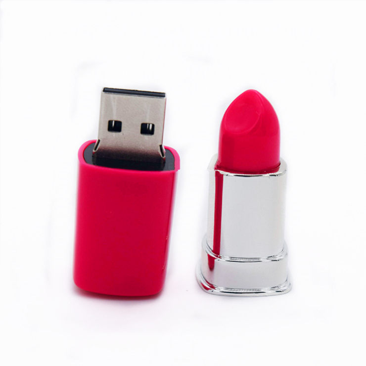 JHL-UP123创意口红U盘 小巧便携礼品USB存储器时尚化妆品礼定logo白底实物图