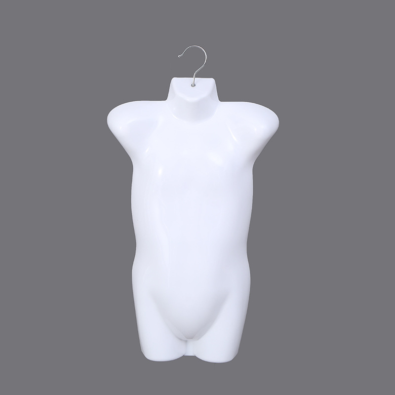 儿童胸片白色游泳衣服装小孩悬挂半身模特片塑料模特展示道具厂家直销白底实物图