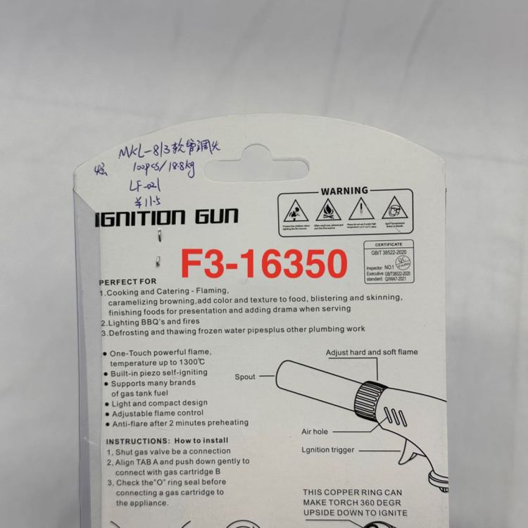 813 Hose ignition handheld cartridge igniter Ignition gun for outdoor singeing and wild charcoal burning Item Picture