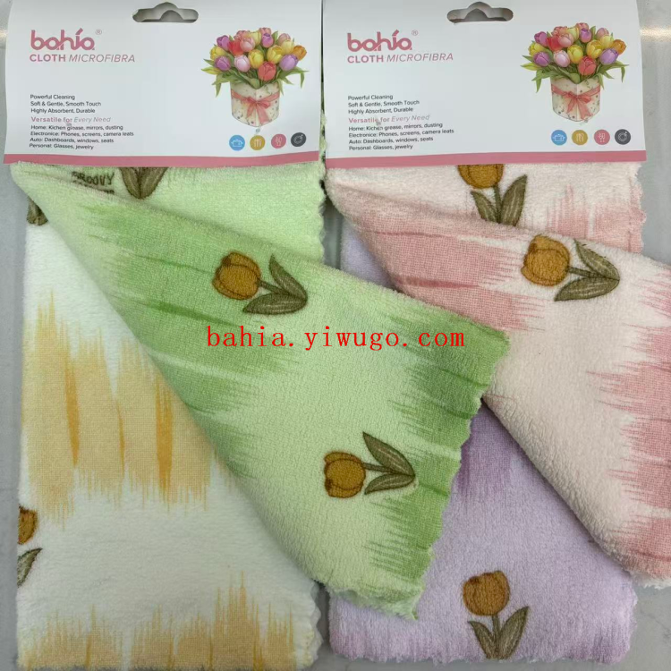 30*30cm lace towels, digital printed towels, 2 pieces each, kitchen cleaning towels, absorbent and stain-removing dishwashing towels, Bahia Specification image