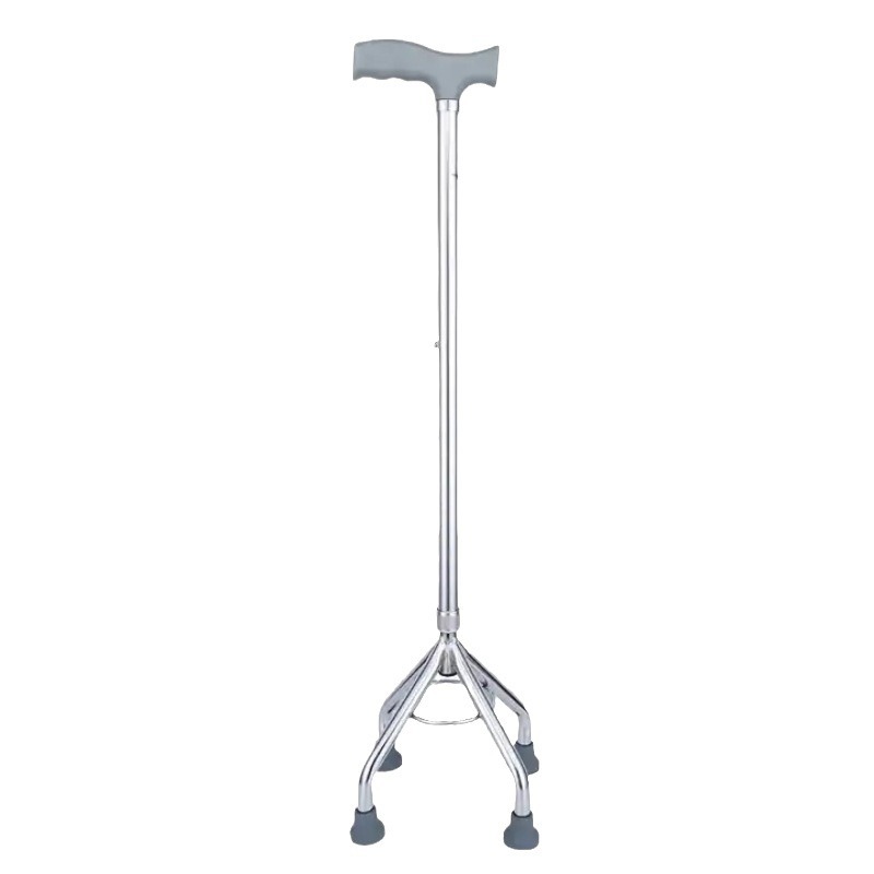 Four-legged walking stick, made of aluminum alloy, adjustable, lightweight, power-assisting, anti-slip, walking stick for the disabled and the elderly Item Picture