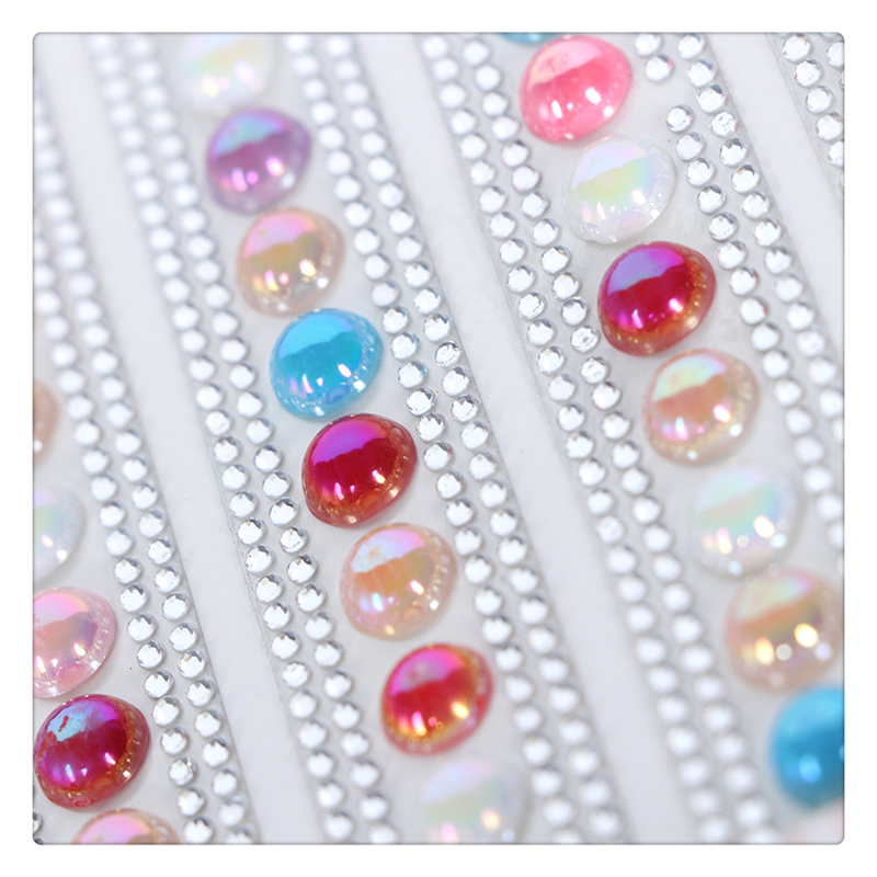 手机壳珍珠diy圆形手工贴汽车装饰材料相框镶钻贴材料