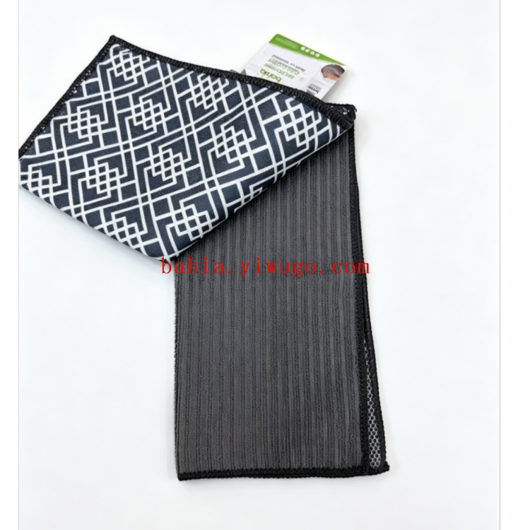 Thickened mesh stain-removing household kitchen non-stick oil-easy to rinse multi-functional absorbent kitchen and bathroom cleaning cloth for export details Picture