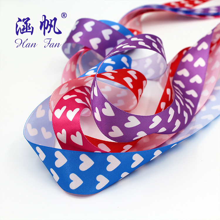 Customized heat transfer printing ribbons, various patterned ribbons, polyester ribbons, printed gift packaging straps