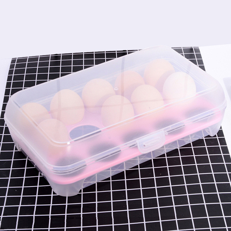 可叠加带盖鸡蛋收纳盒厨房冰箱保鲜盒家用塑料15格鸡蛋架托鸡蛋格