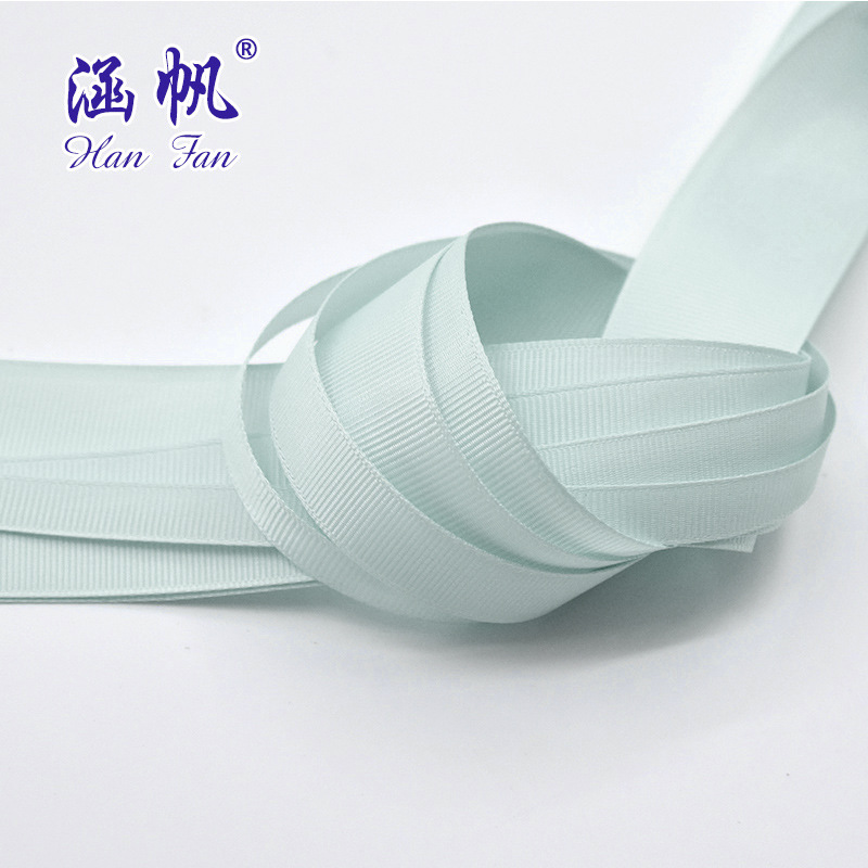 8154# Multi-specification ribbed tape with gold foil printing, light blue and green gift, cake box, clothing decoration tape details Picture
