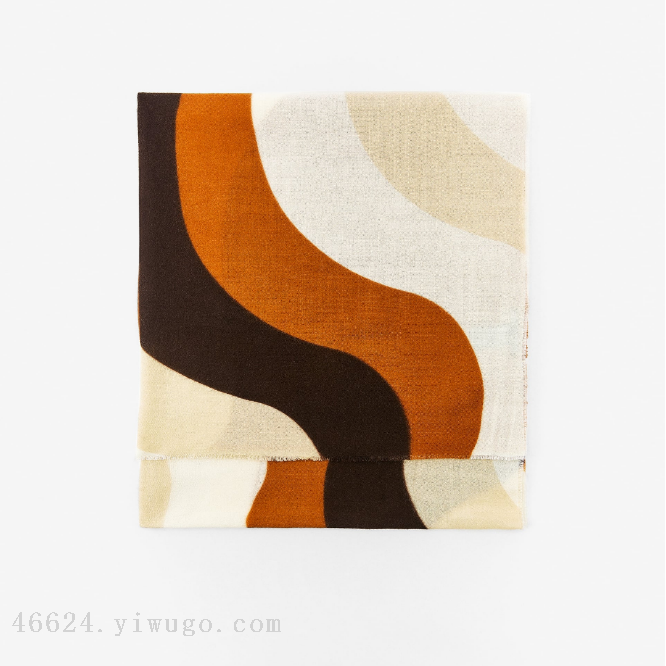 The new product of cross-border scarf wholesale e-commerce with water ripple printing is made of 60-count acrylic imitation cashmere details Picture